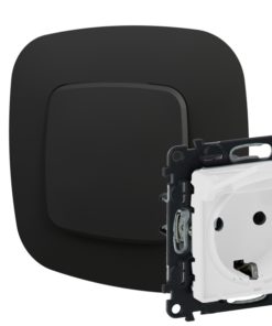 Розетка с заземлением с защитными шторками и крышкой Legrand Valena Allure 16A 250В, безвинтовой зажим