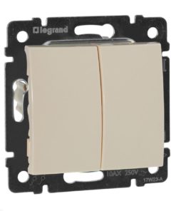 Выключатель двухклавишный проходной Legrand Valena (вкл выкл с 2-х мест) 10А 250В