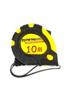 Рулетка прорезиненная Smit Standart желтая 10м